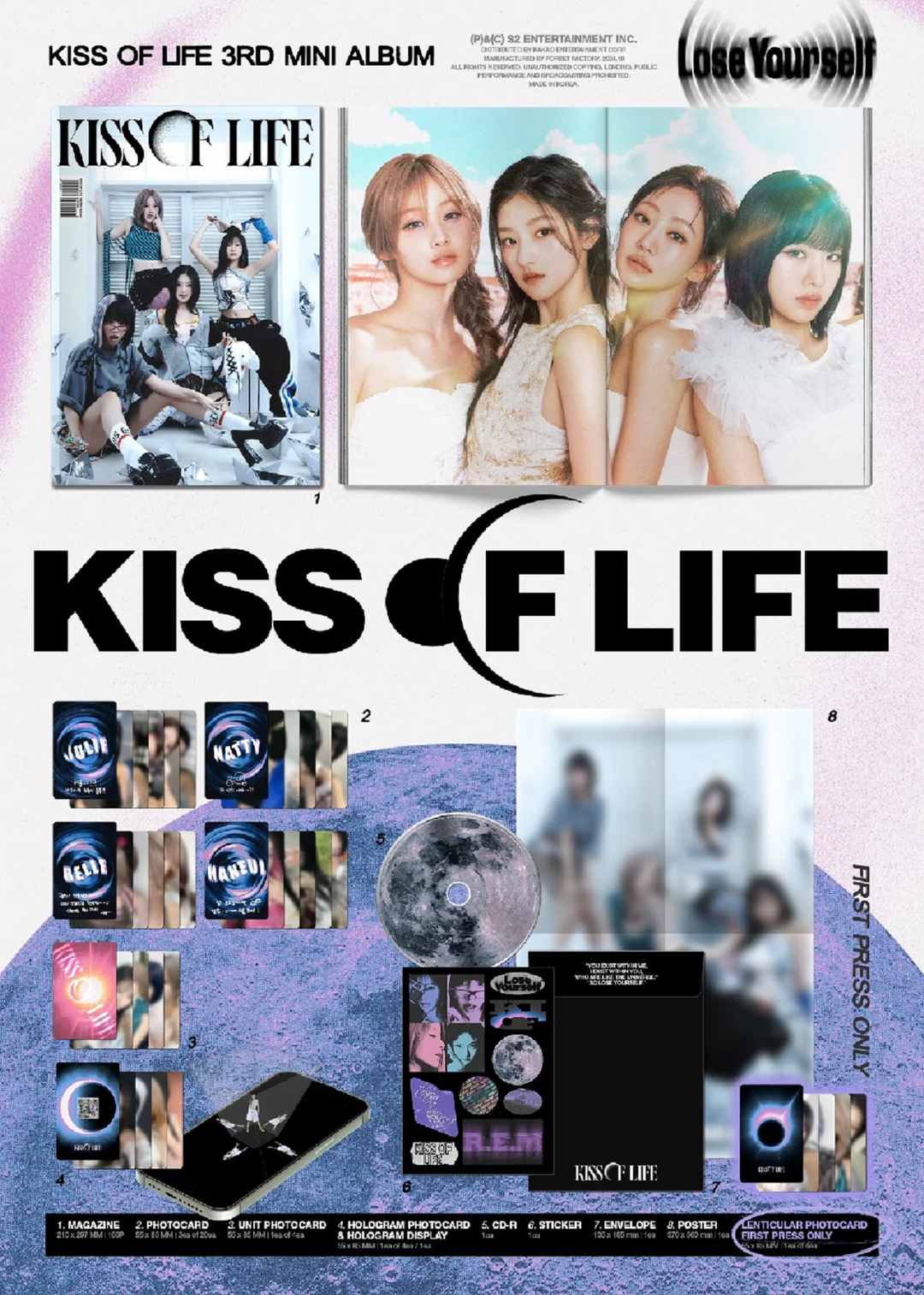 KISS OF LIFE - 3rd Mini Album [Lose Yourself] (Magazine Ver.) + hellolive POB