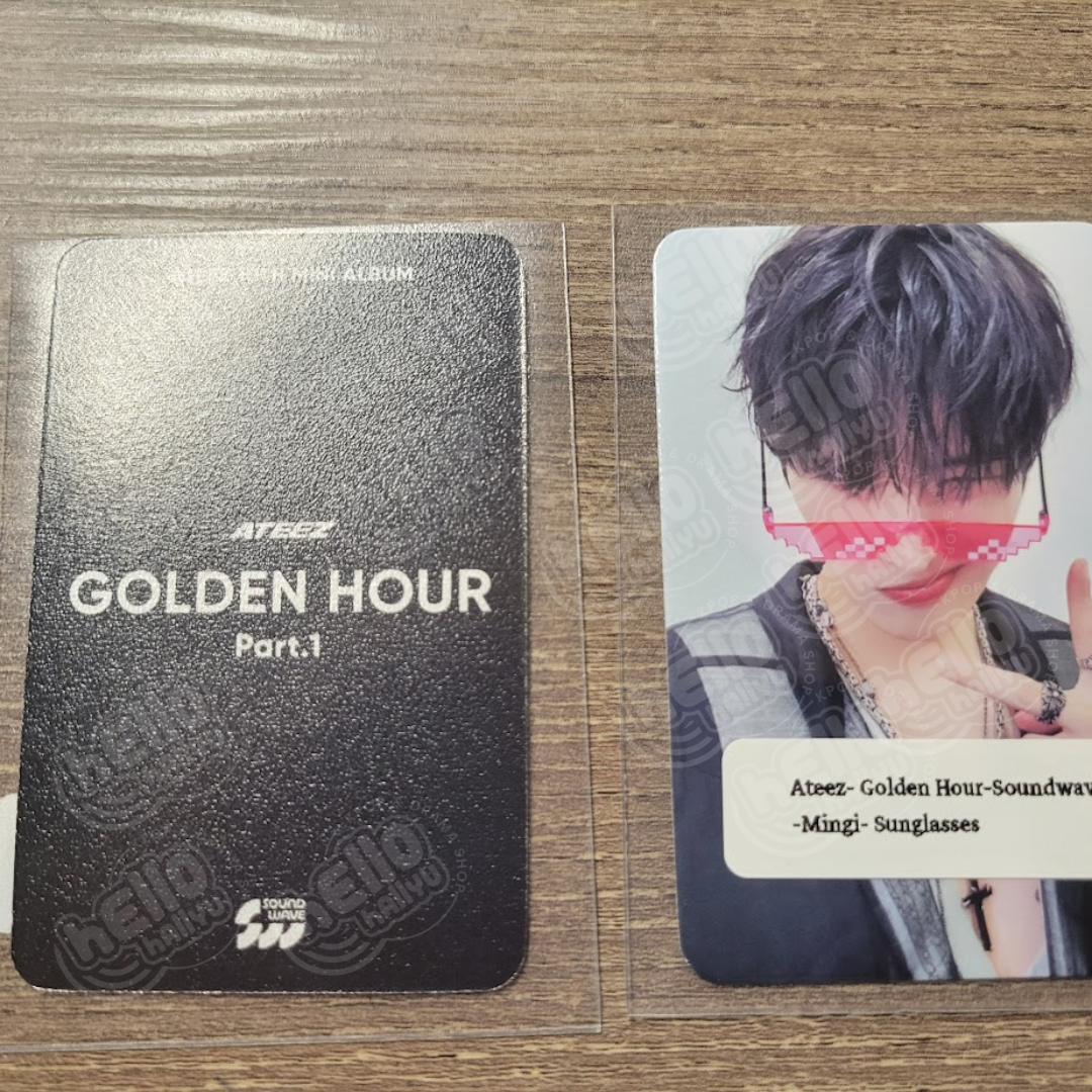 Ateez "GOLDEN HOUR : Part.1" - Soundwave POB Photocard - Sunglasses