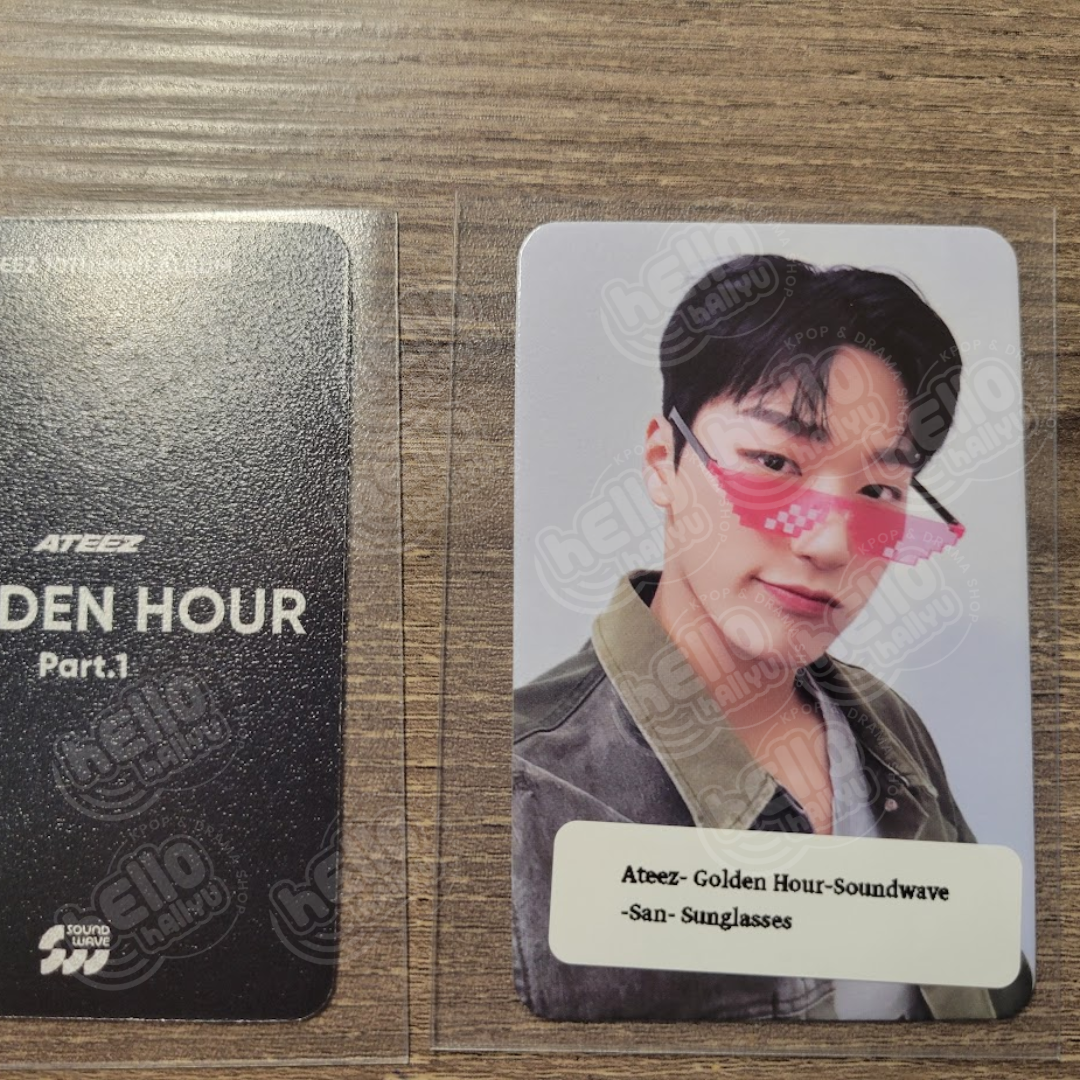 Ateez "GOLDEN HOUR : Part.1" - Soundwave POB Photocard - Sunglasses