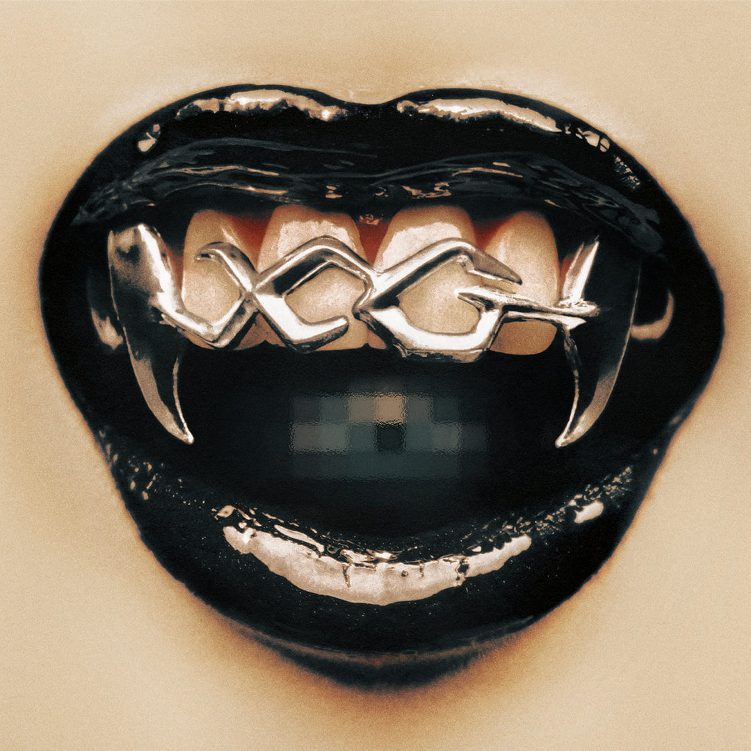 A woman's mouth with a chain around it, symbolizing silence and oppression.