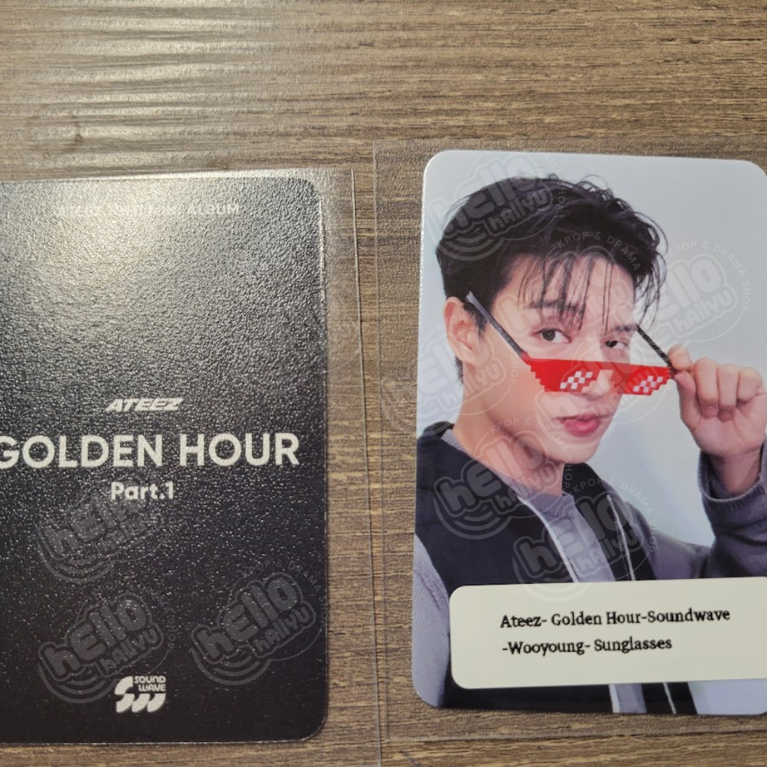 Ateez "GOLDEN HOUR : Part.1" - Soundwave POB Photocard - Sunglasses