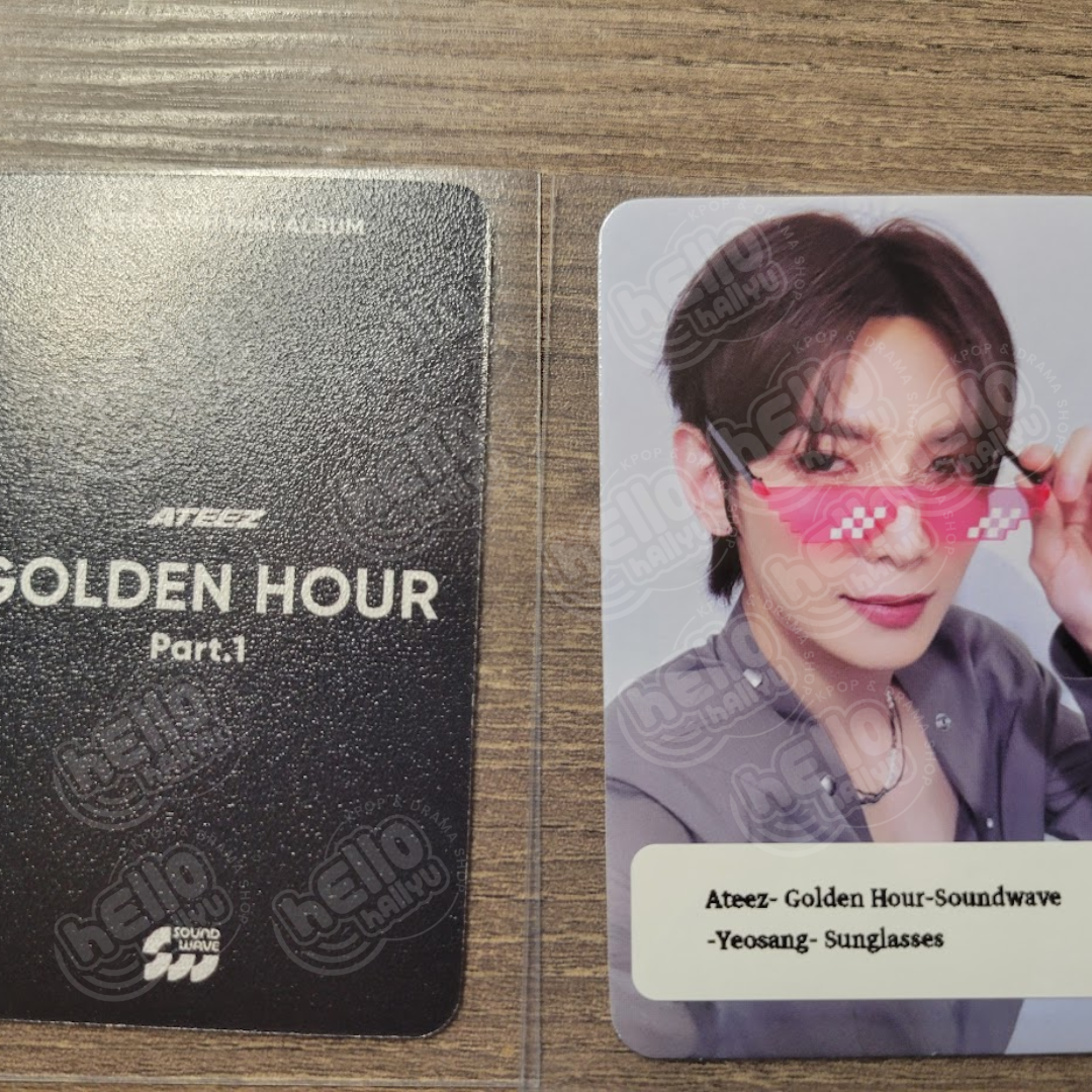 Ateez "GOLDEN HOUR : Part.1" - Soundwave POB Photocard - Sunglasses