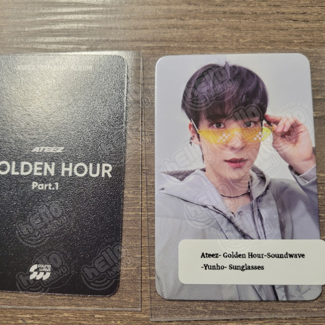 Ateez "GOLDEN HOUR : Part.1" - Soundwave POB Photocard - Sunglasses