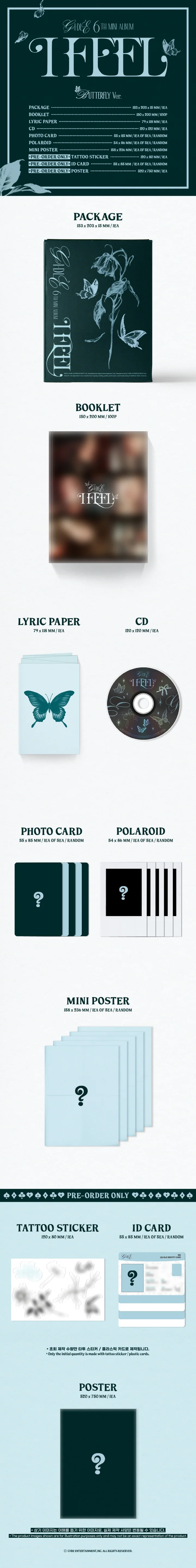 gidle-i-feel-6th-mini-album-3-version-set-butterfly-contents