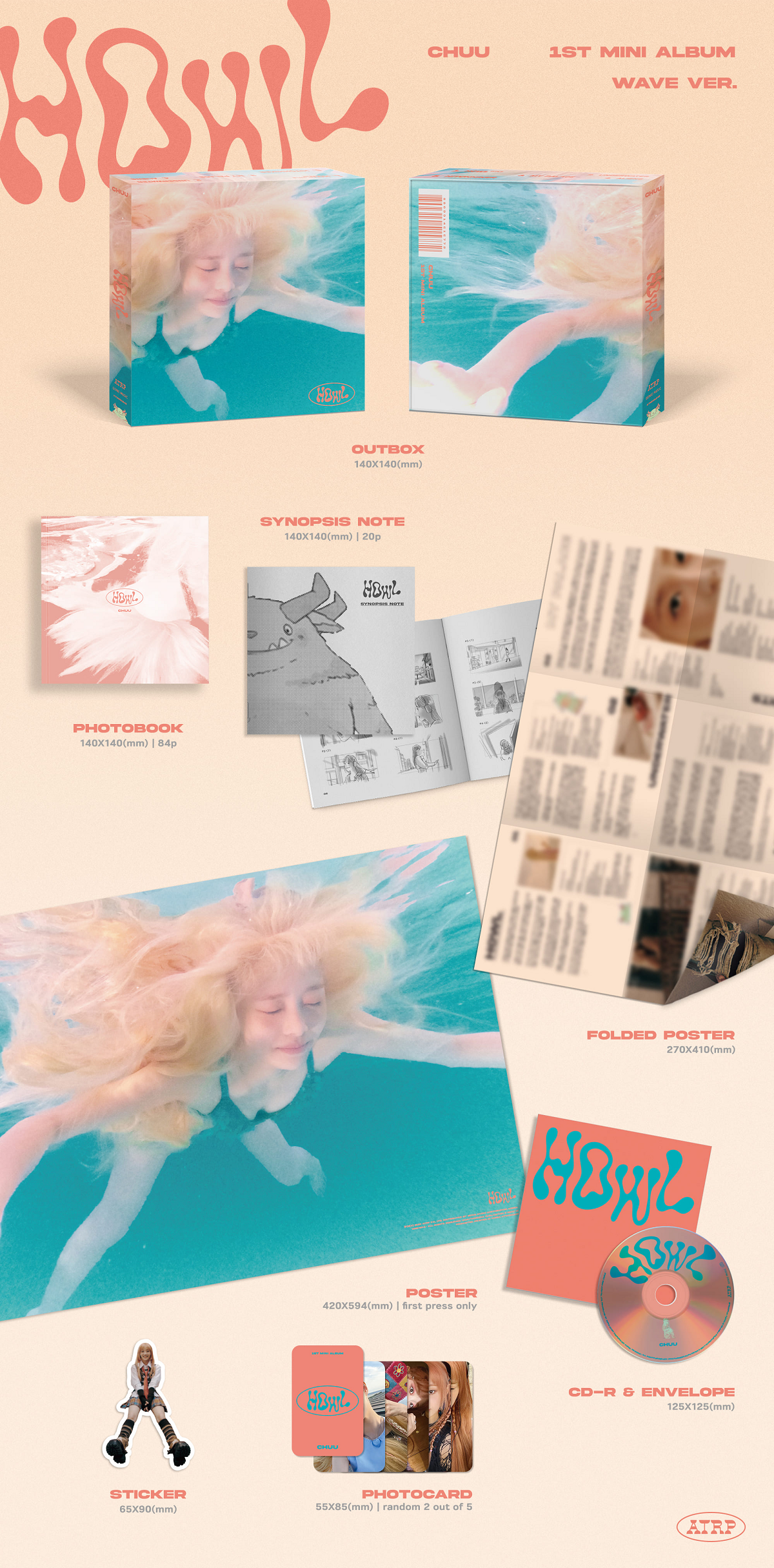 CHUU 1st Mini Album - Howl contents