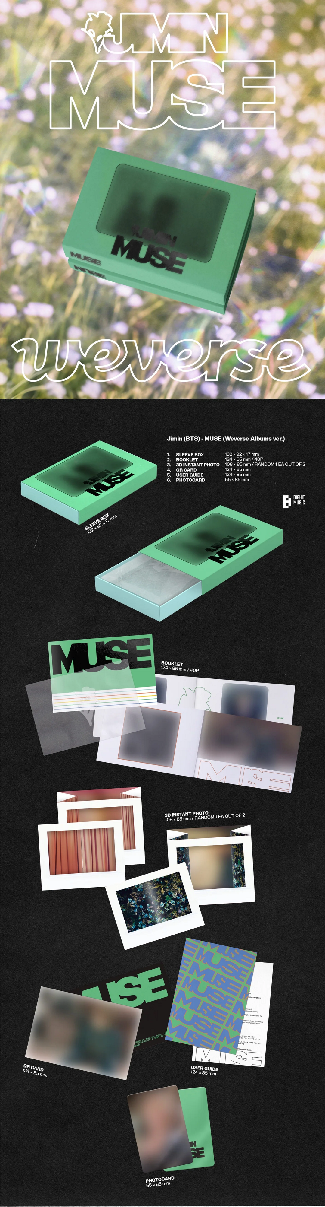 BTS JIMIN - MUSE SOLO 2ND ALBUM- WEVERSE GIFT -EARLY BIRD SET