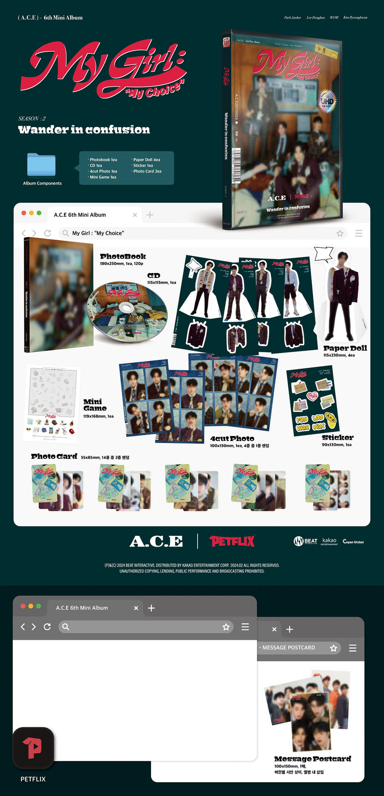 A.C.E 6th Mini Album - My Girl : My Choice season 2 contents